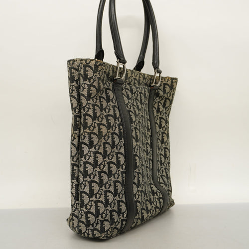 CHRISTIAN DIOR  Trotter Tote Bag Women's Canvas,Leather Tote Bag Navy