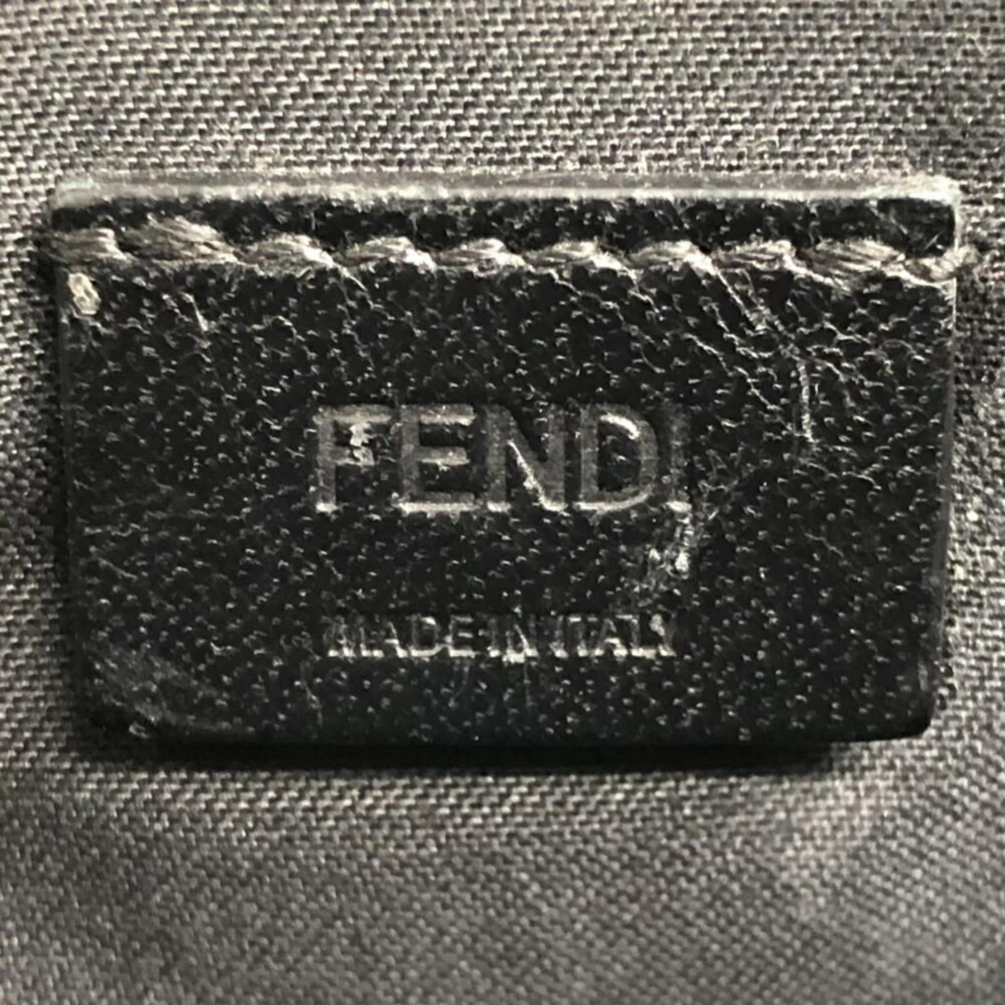 FENDI Leather Monster Clutch Bag 7N0078-SQP Black