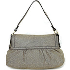 Fendi Handbag Gold Lame 8BK042 Canvas Leather FENDI Semi-shoulder Bag Flap One Shoulder Ladies