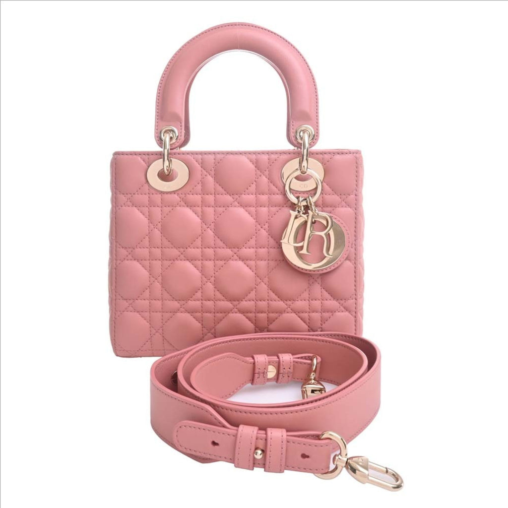 CHRISTIAN DIOR MY ABC DIOR My Lady Cannage Leather Handbag Pink Ladies