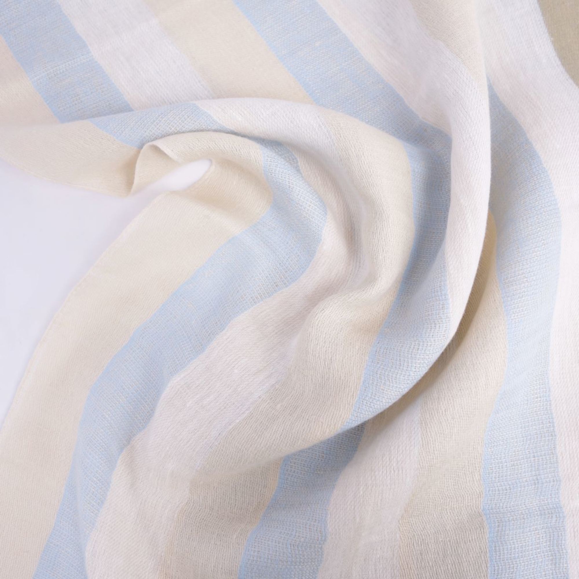 FENDI muffler stole striped pattern linen silk ladies beige blue