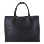 CHRISTIAN DIOR Book Tote Bag Medium Leather Black M1296ZGSB