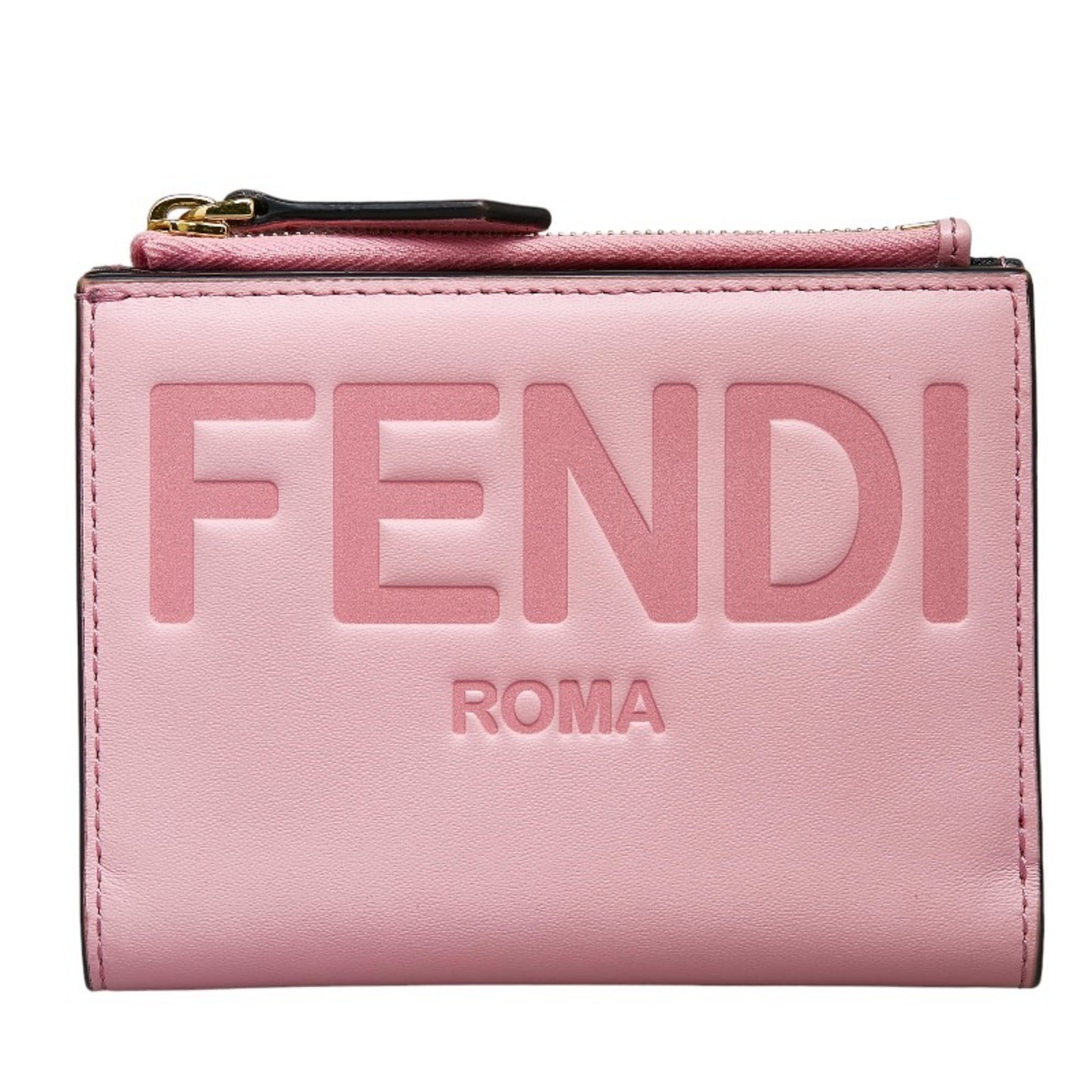 FENDI bifold wallet 8M0447 pink leather ladies