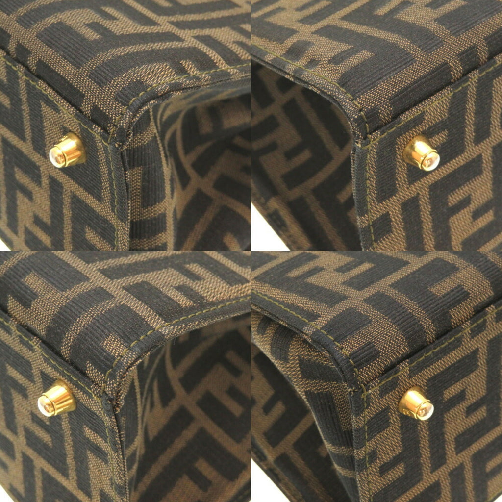 FENDI ZUCCA CANVAS BROWN HANDBAG
