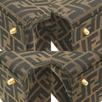 FENDI ZUCCA CANVAS BROWN HANDBAG