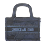 CHRISTIAN DIOR Book Tote Navy Women's Canvas Handbag