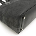 BagsChristian Dior Christian Lady Cannage Pana Tote Bag ted Canvas Leather Black M1110PPCP