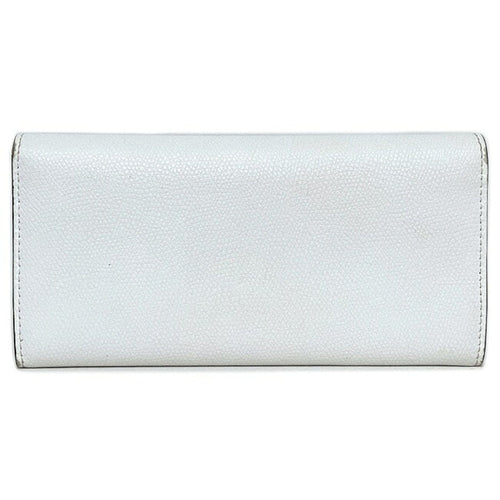 Fendi Bifold Long Wallet White Gold Fizu 8M0251 A18B Leather GP FENDI Women's