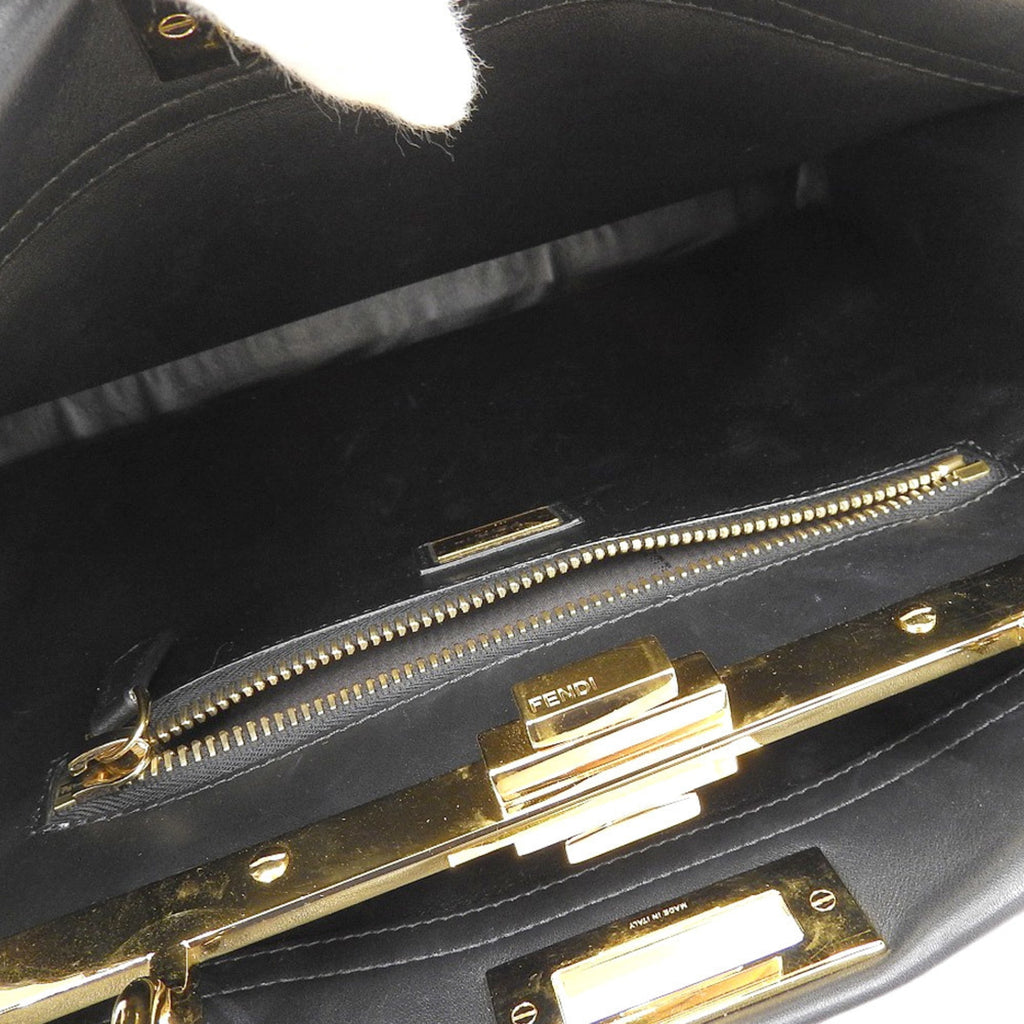 Fendi peekaboo studs handbag leather black