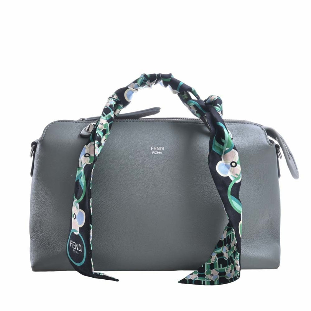 FENDI leather visor way medium handbag with twilly 8BL124 gray ladies