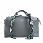 FENDI leather visor way medium handbag with twilly 8BL124 gray ladies