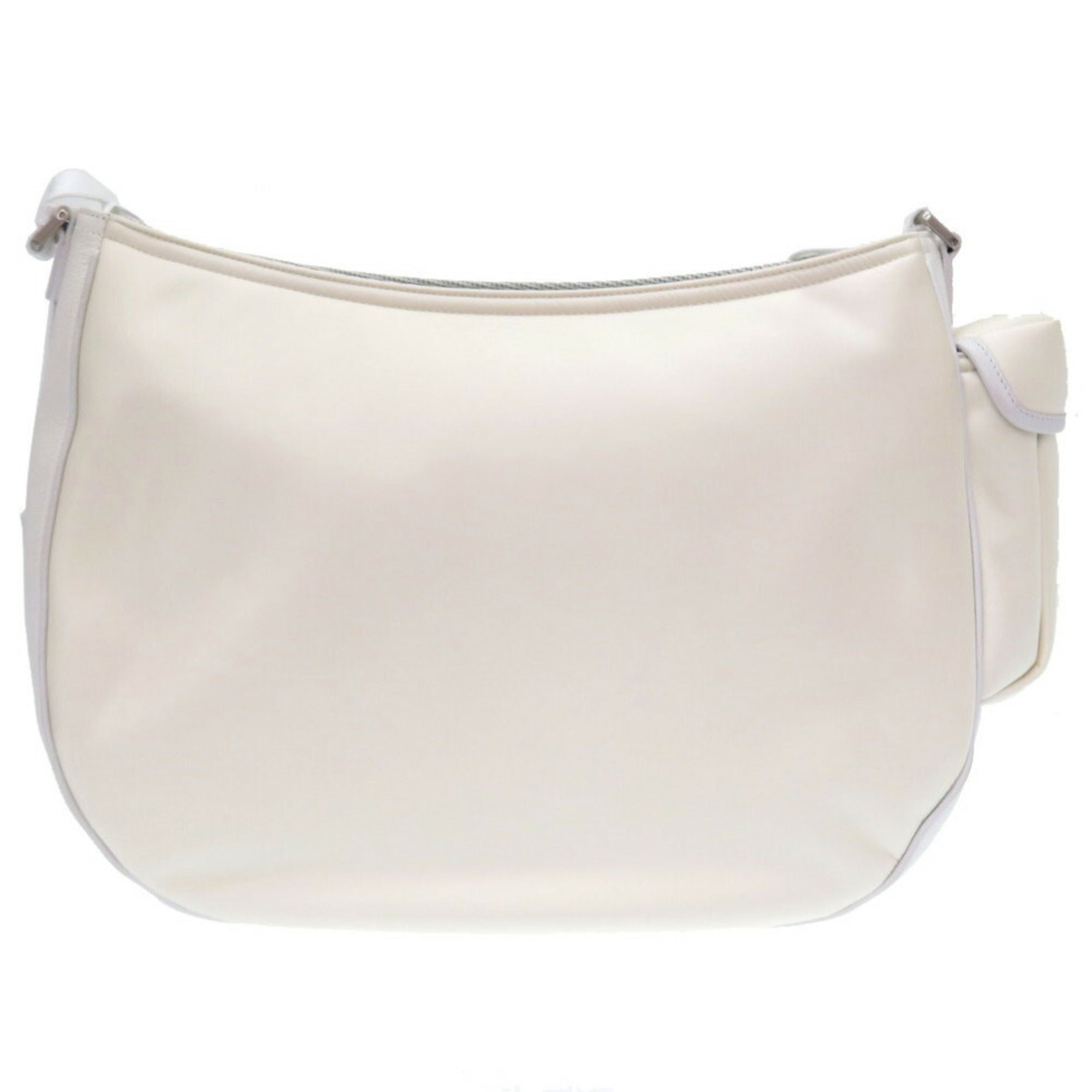 Christian Dior Dior Saddle Soft Bag Roller ster Leather Canvas White Shoulder