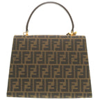 FENDI ZUCCA CANVAS BROWN HANDBAG
