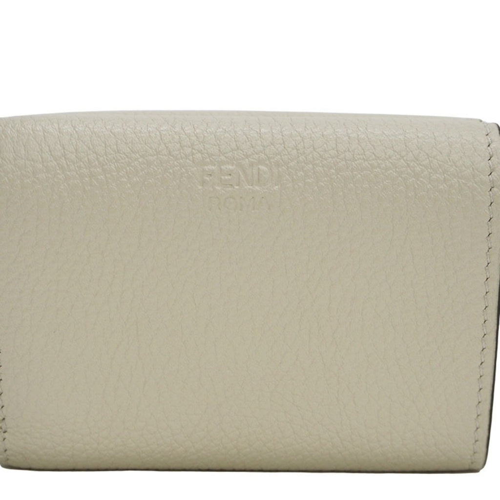 FENDI Micro Trifold Tri-Fold Wallet Ivory 8M0426 Peek-A-Boo