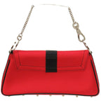 CHRISTIAN DIOR Rhinestone Satin Stone Red Handbag