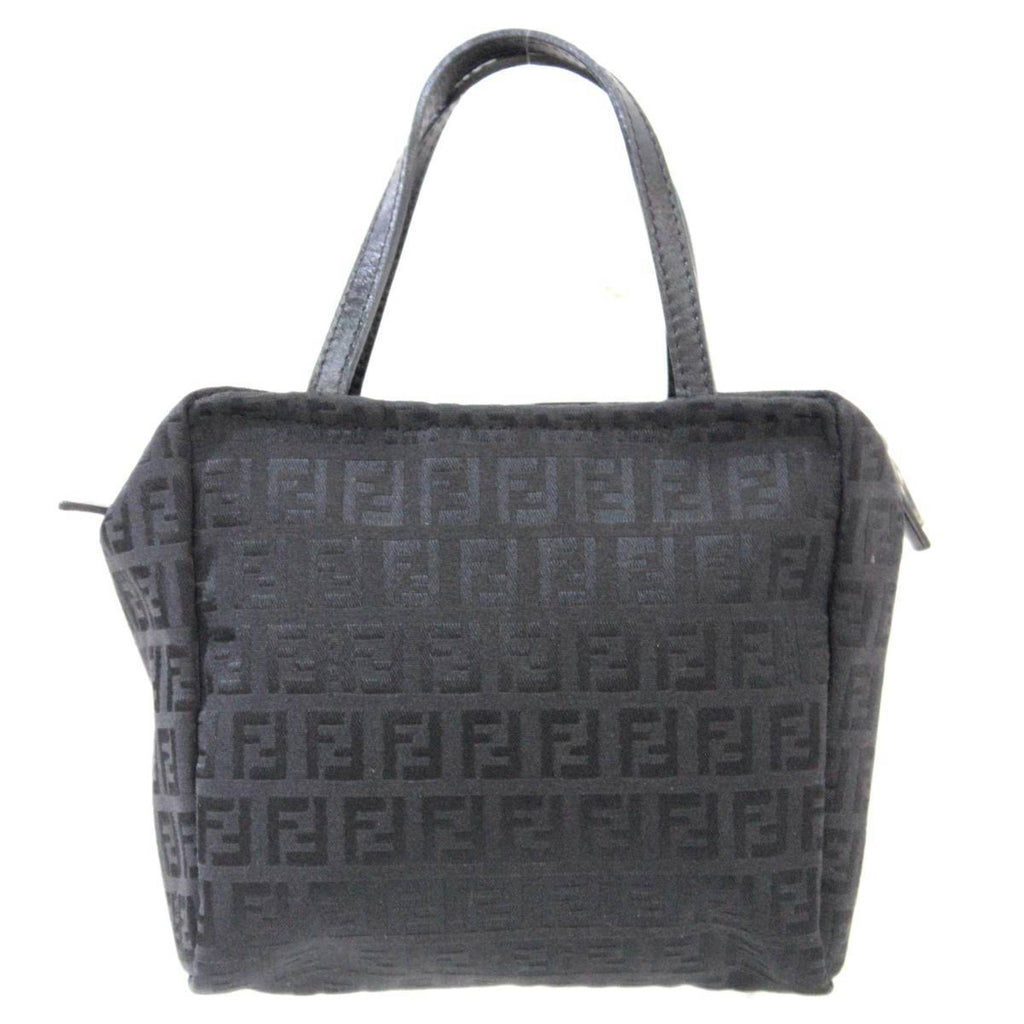 FENDI Handbag Zucchino Black 2220-028 Jacquard Leather