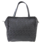 FENDI Handbag Zucchino Black 2220-028 Jacquard Leather