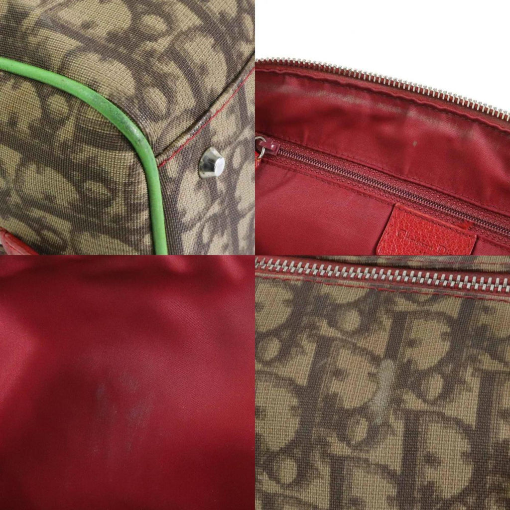 CHRISTIAN DIOR Handbag Trotter ted Canvas Brown x Multicolor Women's