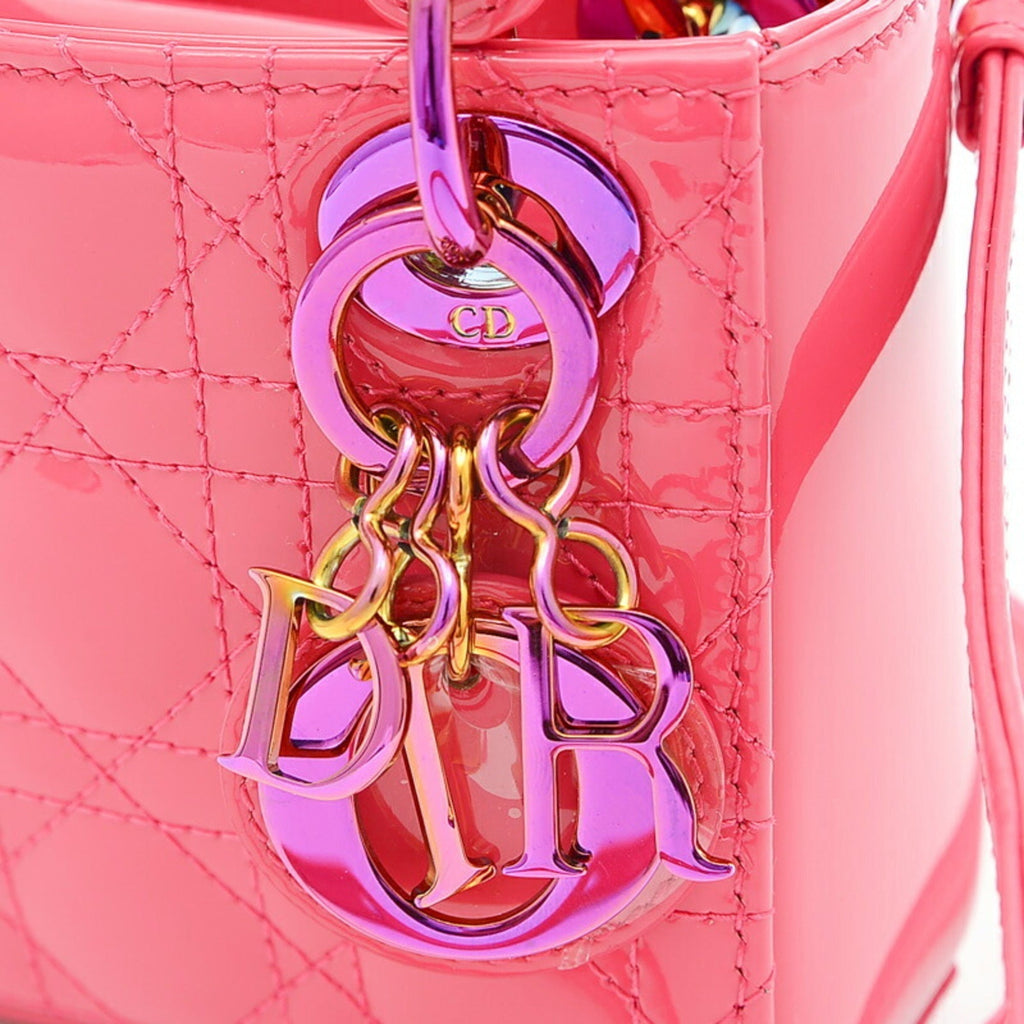 CHRISTIAN DIOR Dior Lady Micro 2WAY Shoulder Bag Pouch Patent Pink