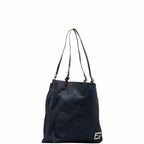 FENDI Tote Bag Shoulder 26633 Indigo Blue Canvas Leather Women's
