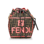 FENDI Zucca Montresor shoulder bag handbag 8BS010 brown pink canvas leather ladies