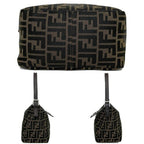 Fendi Handbag Mamma Bag Brown Khaki Silver Zucca Canvas Leather FENDI Bucket Flap FF Mini Ladies