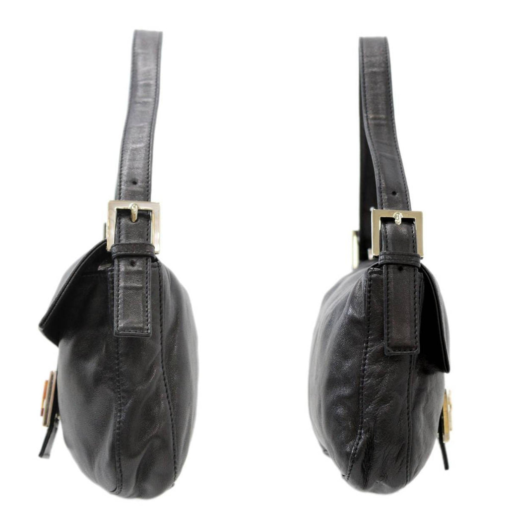 FENDI mamma bucket handbag leather black