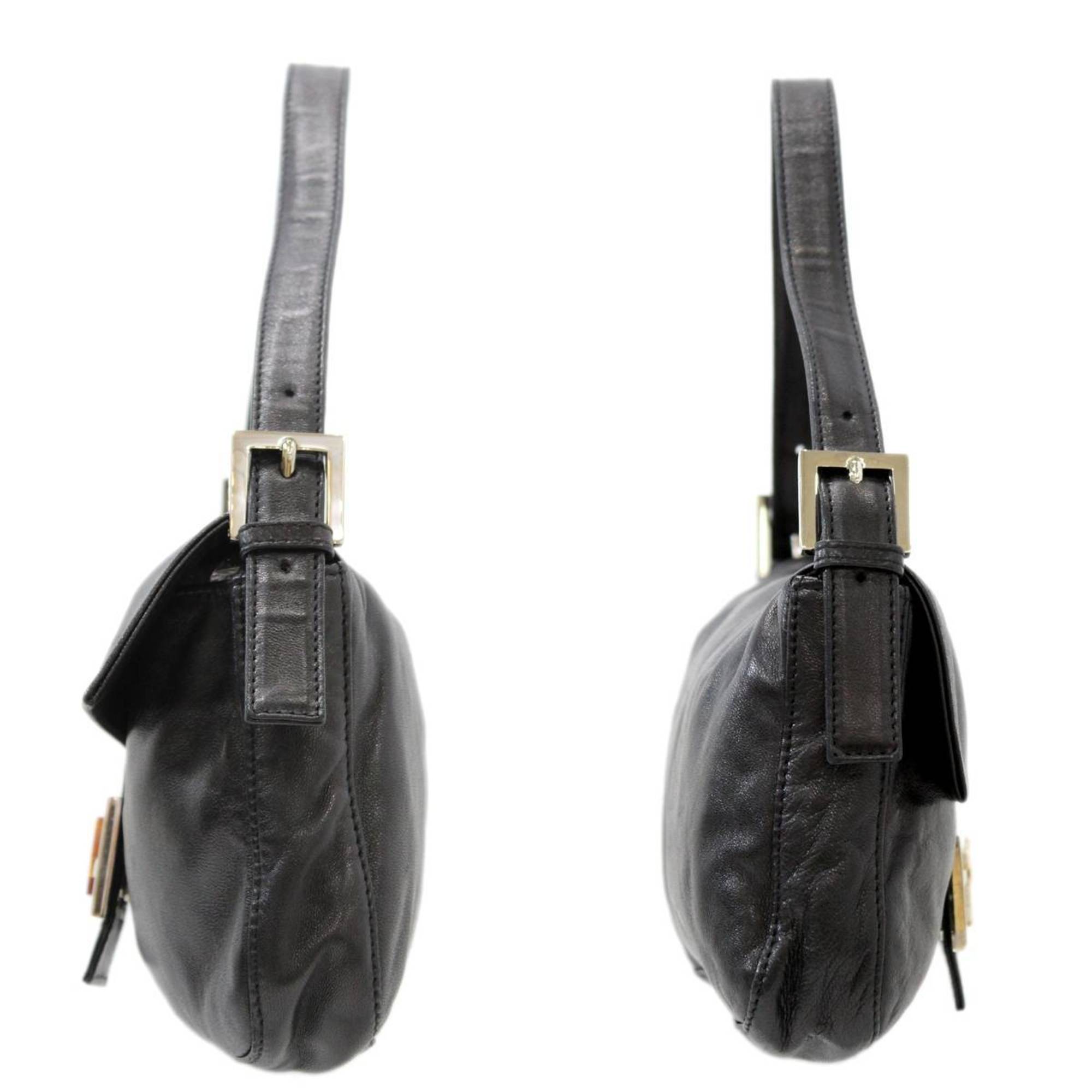 FENDI mamma bucket handbag leather black