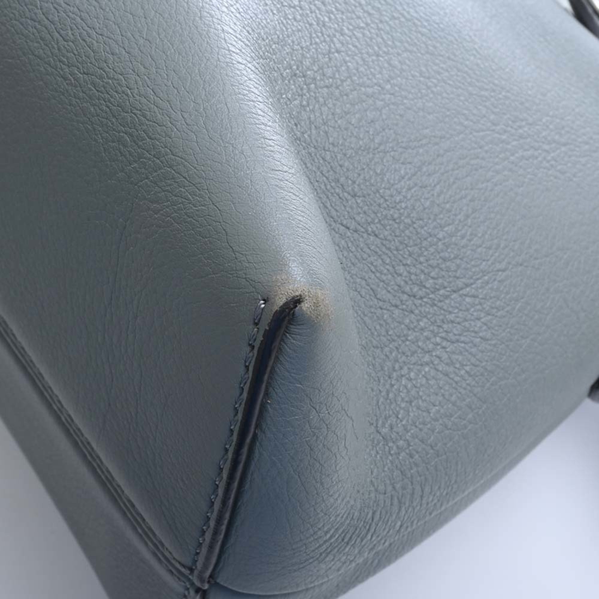 FENDI leather visor way medium handbag with twilly 8BL124 gray ladies