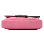 FENDI Baguette Small Pink Gold 8BS017 Leather GP  Shoulder Bag FF Embossed Ladies Chain