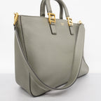 FENDIAuth  Selleria 2way Bag Peekaboo Women's Leather Handbag,Shoulder Bag Gray