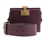 CHRISTIAN DIOR Crossbody Shoulder Bag Small Box Leather Bordeaux Women's 99566g