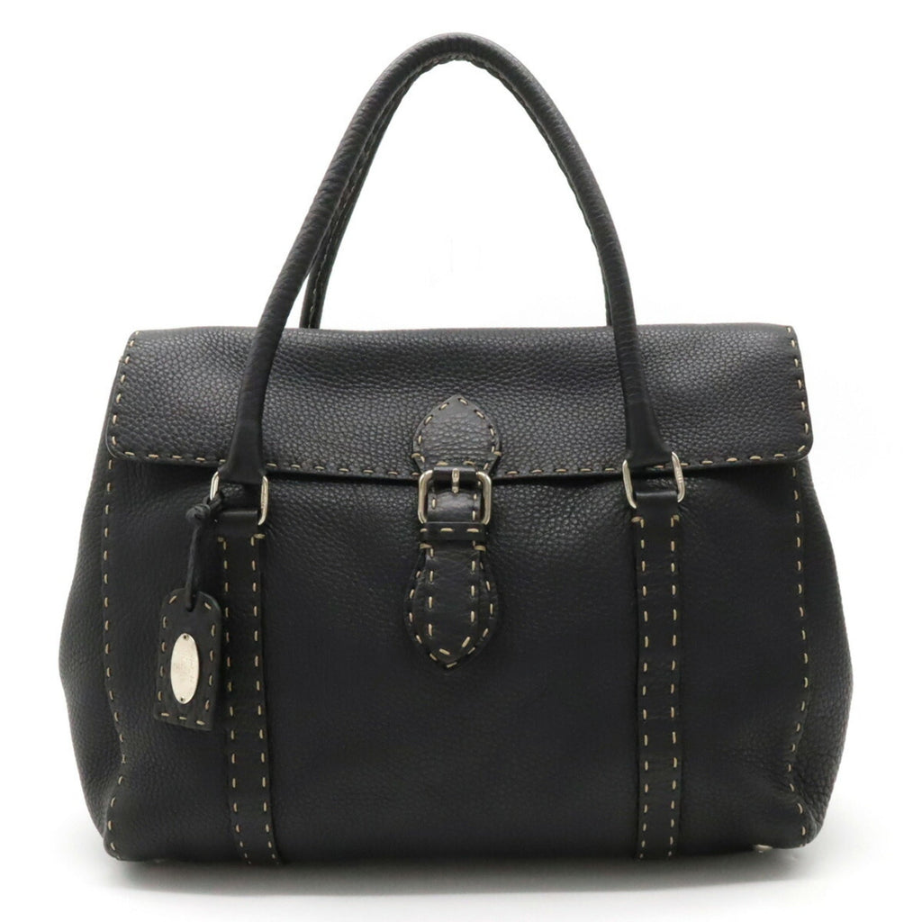 FENDI Selleria tote bag shoulder leather black 8BR388