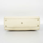 FENDIAuth  Peekaboo 2way Bag Selleria Leather Handbag,Shoulder Bag Gray,Ivory