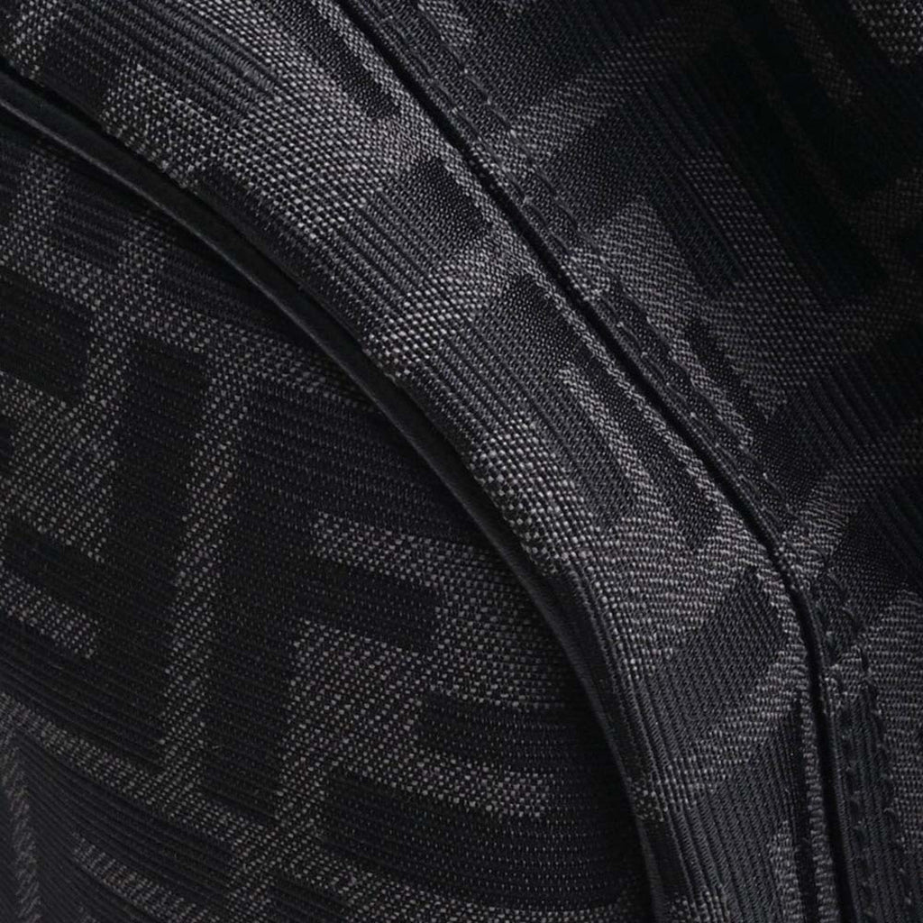 FENDI Polyamide Leather Zucca Pattern Rucksack Handbag Black Men's