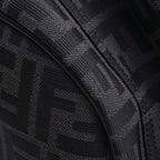 FENDI Polyamide Leather Zucca Pattern Rucksack Handbag Black Men's