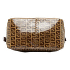 FENDI Zucchino Mamma Bucket Handbag One Shoulder Bag 26426 Brown PVC Women's