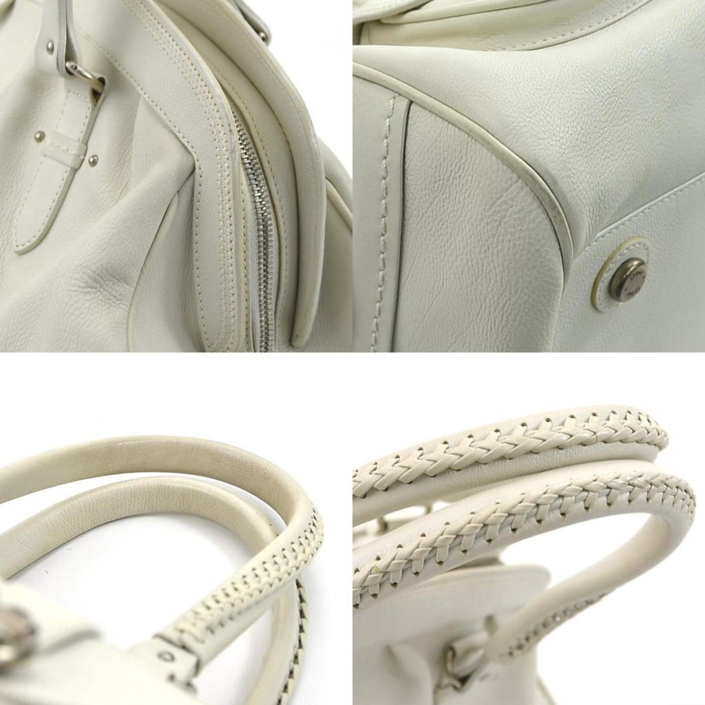 CHRISTIAN DIOR handbag leather ivory ladies