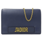 CHRISTIAN DIOR Bag Women's Jadior Shoulder Leather Chain Navy
