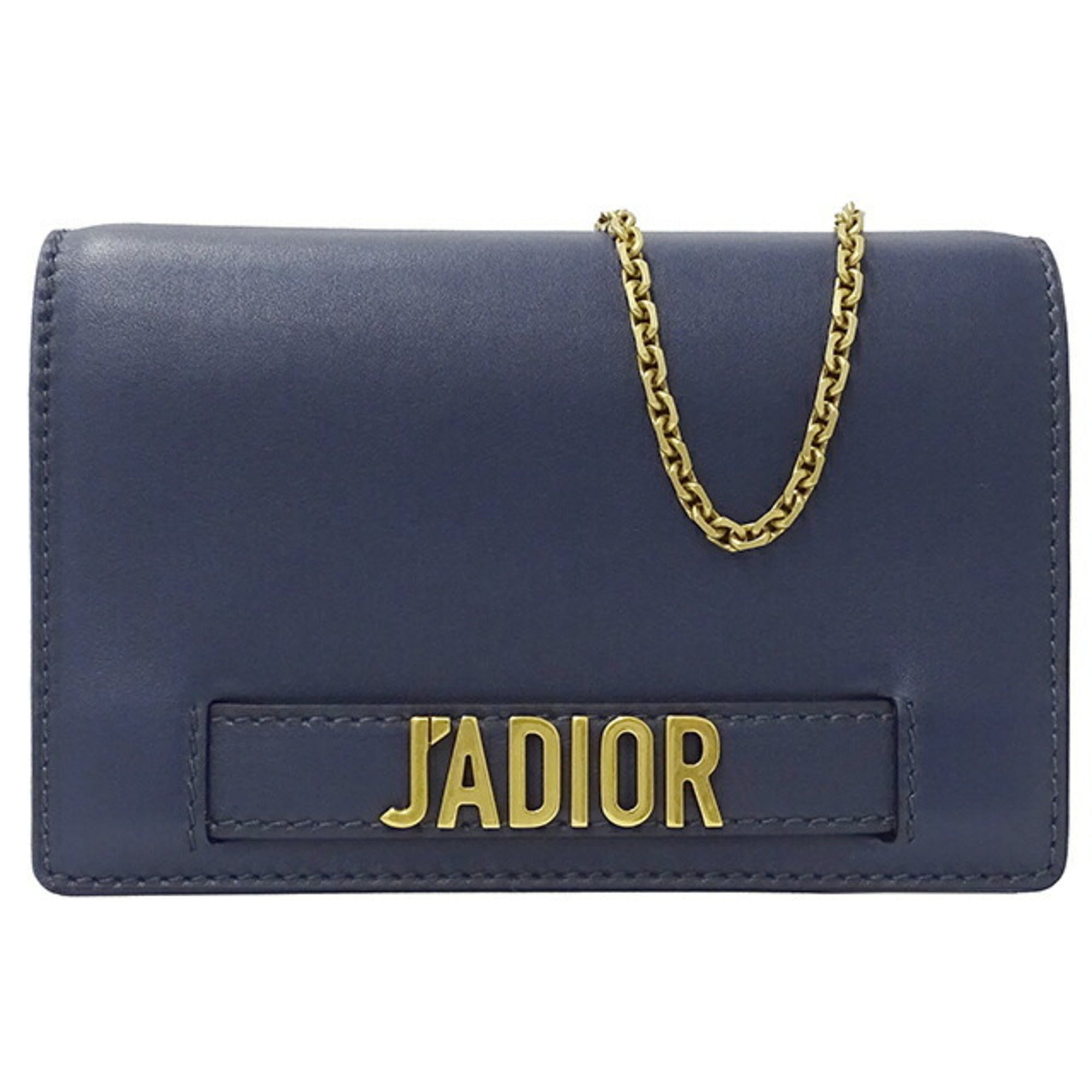 CHRISTIAN DIOR Bag Women's Jadior Shoulder Leather Chain Navy