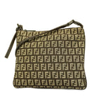 FENDIAuth  Zucchino Shoulder Bag Women's Nylon Canvas Brown