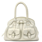 CHRISTIAN DIOR handbag leather ivory ladies