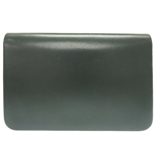 Christian Dior 2way chain CD metal fittings leather green shoulder bag clutch