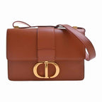 CHRISTIAN DIOR Leather Montaigne Shoulder Bag M9203UMOS Brown Women's