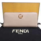 FENDI F's  Leather Long Wallet 8M0406 Pink Ladies