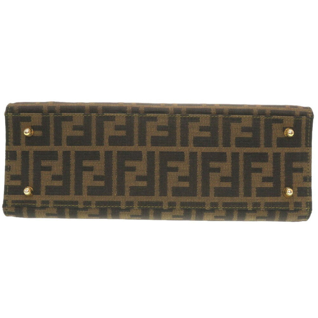 FENDI ZUCCA CANVAS BROWN HANDBAG