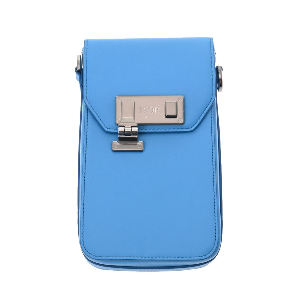 CHRISTIAN DIOR Rock Vertical Pouch Blue Men's Leather Shoulder Bag