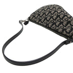 CHRISTIAN DIOR Saddle Pouch Trotter Canvas Black Handbag