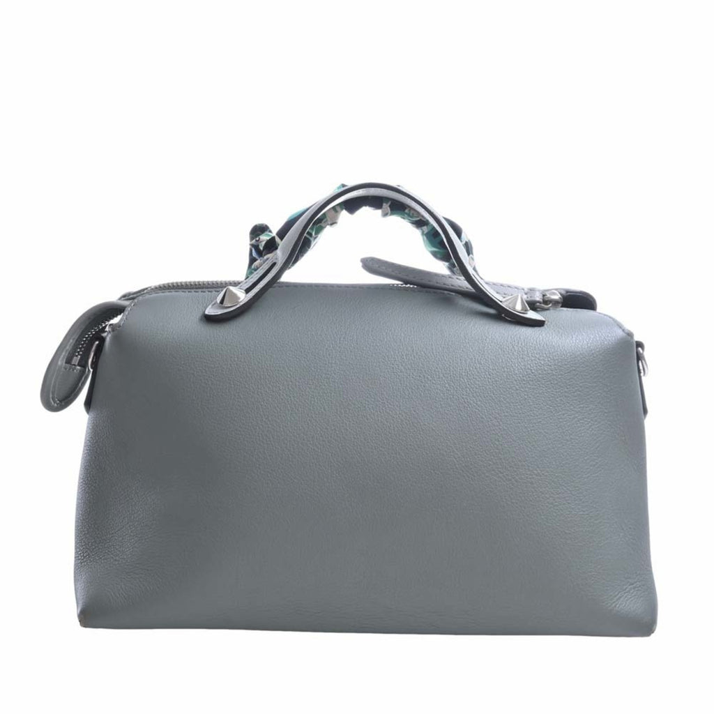 FENDI leather visor way medium handbag with twilly 8BL124 gray ladies