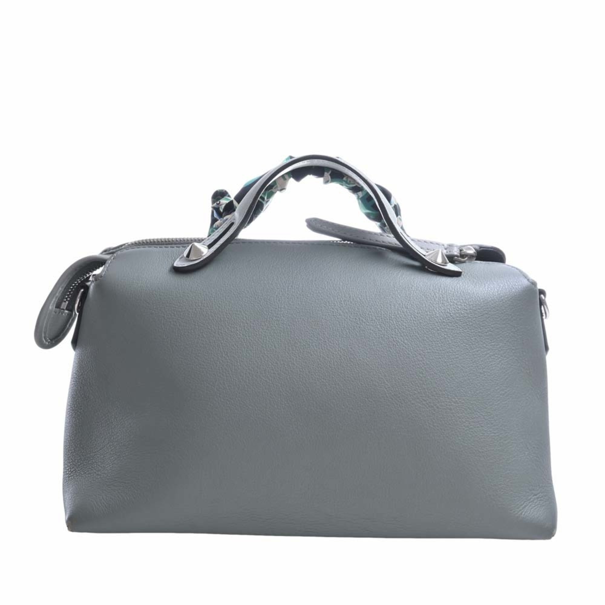 FENDI leather visor way medium handbag with twilly 8BL124 gray ladies